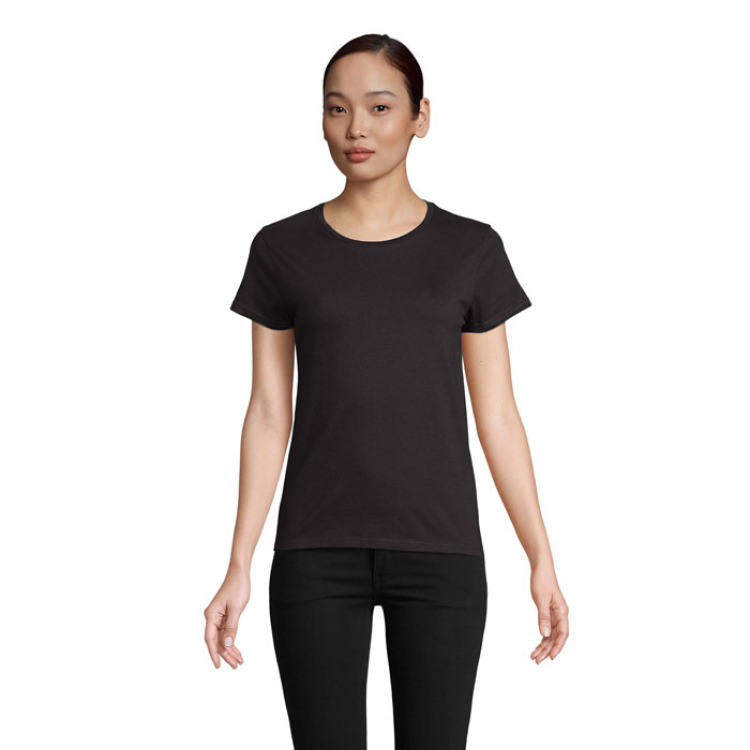 T-Shirt col rond en coton bio Femme Noir Profond