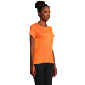 T-Shirt col rond en coton bio Femme Orange