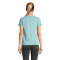 T-Shirt col rond en coton bio Femme Pool Blue