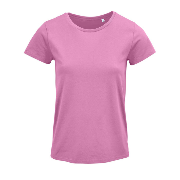 T-Shirt col rond en coton bio Femme Rose Orchid&eacute;e