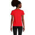 T-Shirt col rond en coton bio Femme Rouge