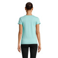 T-Shirt col rond en coton bio Femme Vert Clair Chine