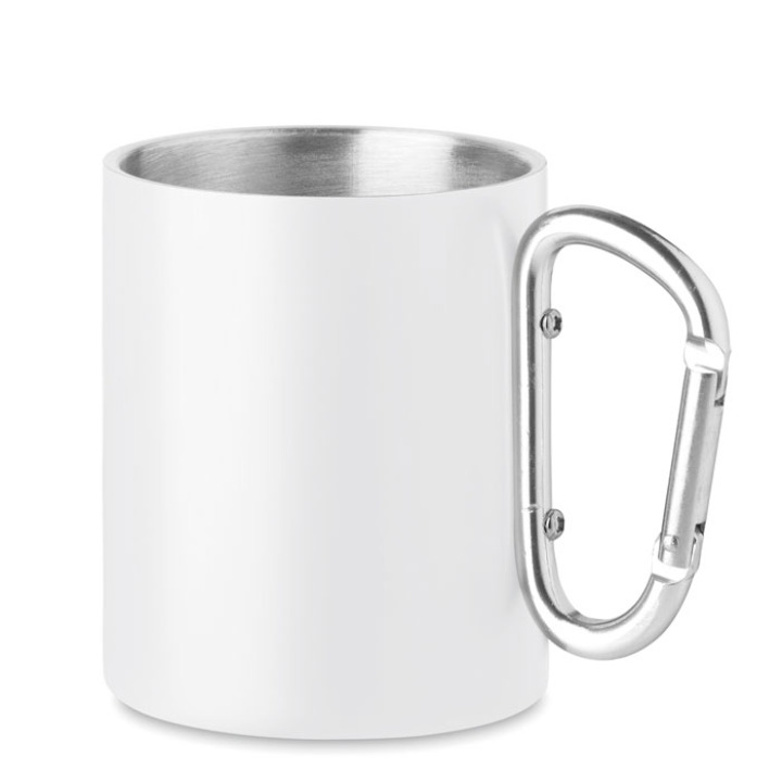 Tasse en métal double paroi Blanc