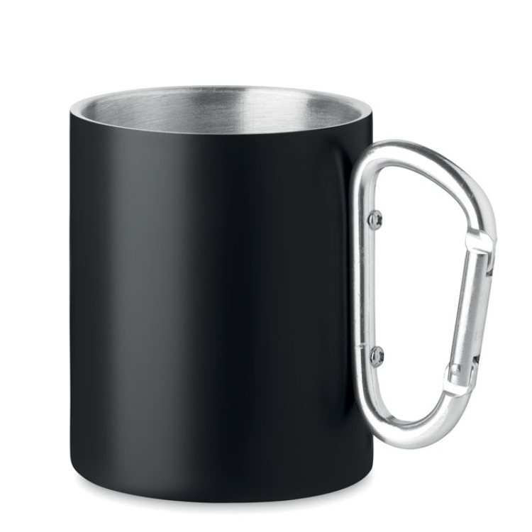 Tasse en m&eacute;tal double paroi Noir