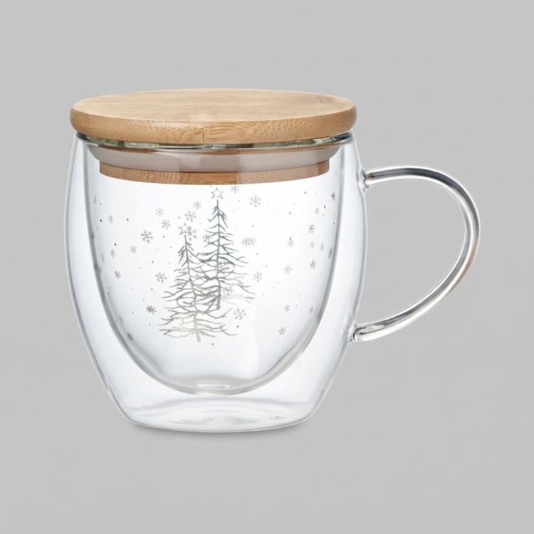 Tasse en verre &agrave; double paroi Transparent