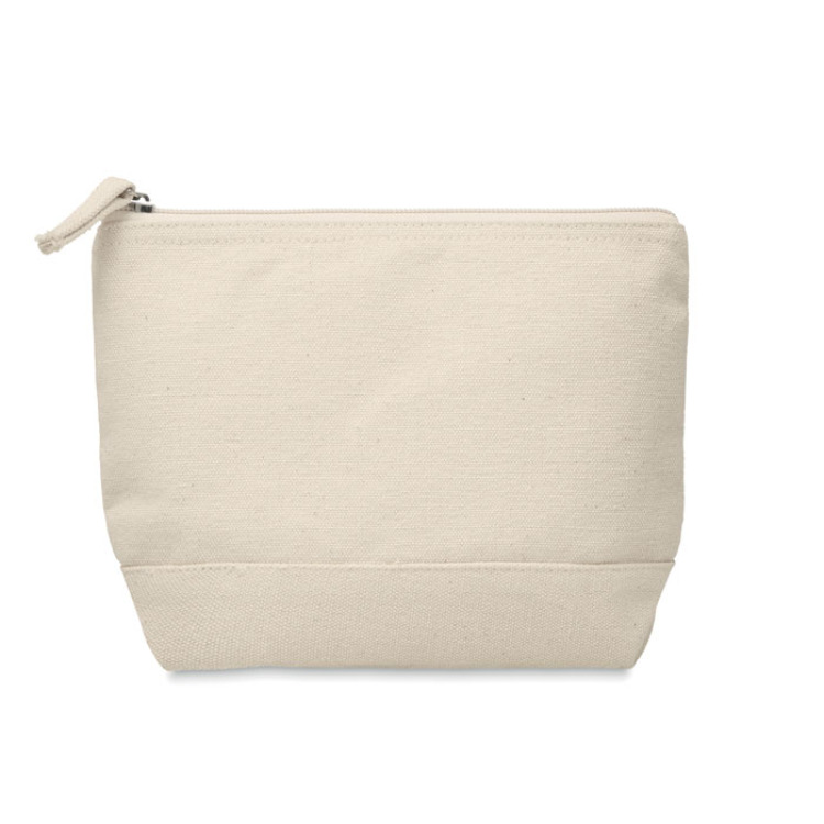 Trousse en coton bicolore Beige