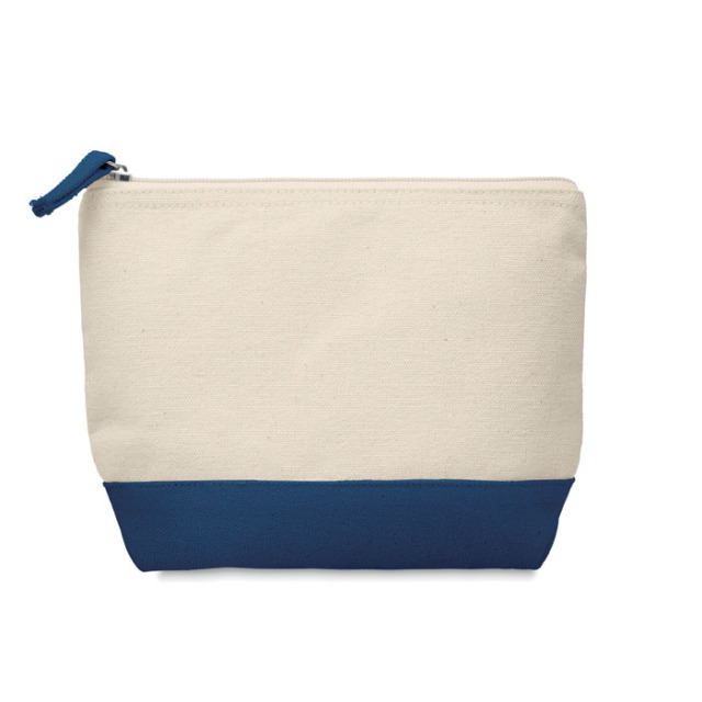 Trousse en coton bicolore Bleu
