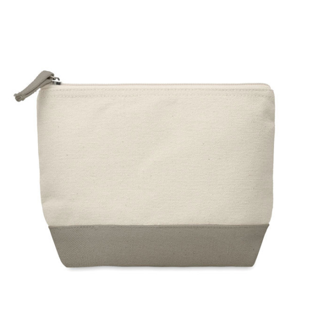 Trousse en coton bicolore Gris