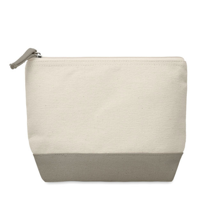 Trousse en coton bicolore Gris