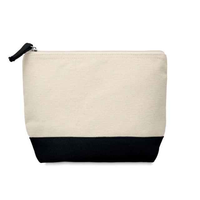 Trousse en coton bicolore Noir