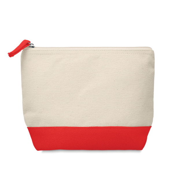 Trousse en coton bicolore Rouge