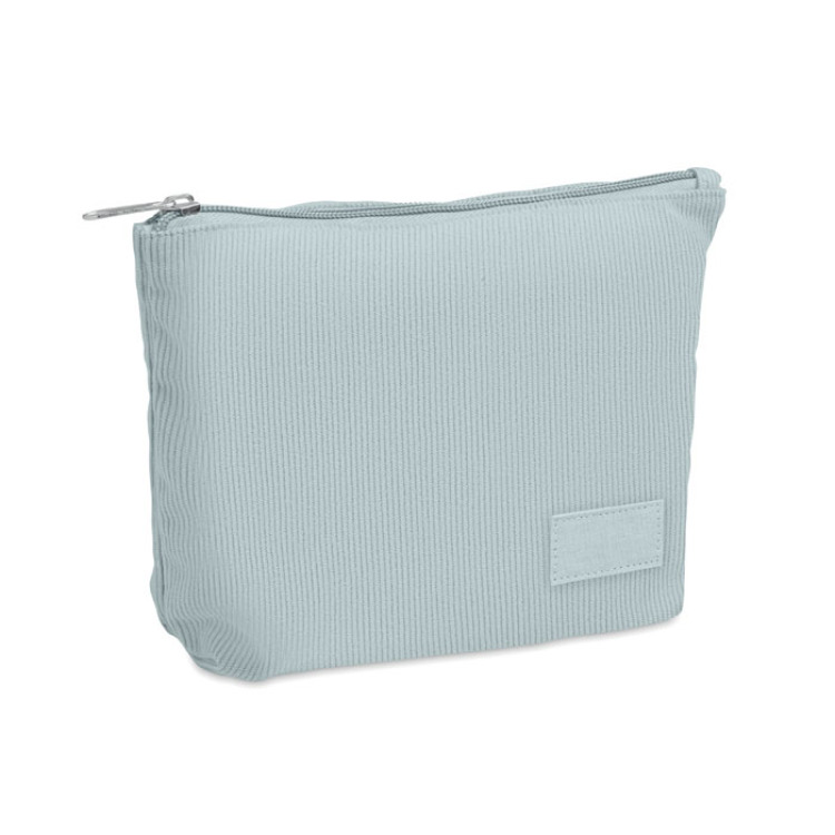 Trousse en velours c&ocirc;tel&eacute; Bleu B&eacute;b&eacute;